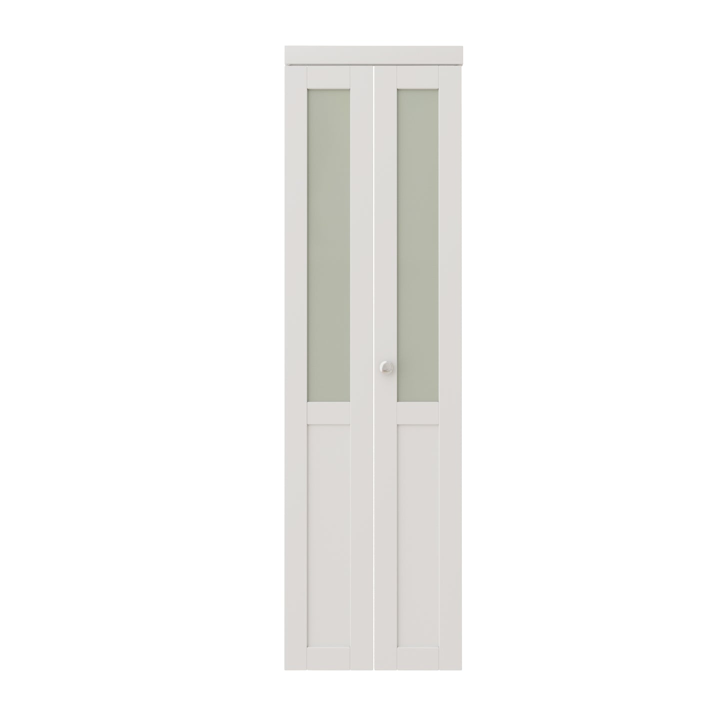 CRUTOP Frosted Glass Paintable  Bifold Door, Build Quality Panels with Water&Scratch-Resistant Surface, Solid Core, Interior Closet & Pantry Door (Panels&Hardware&Fascia&Knob)