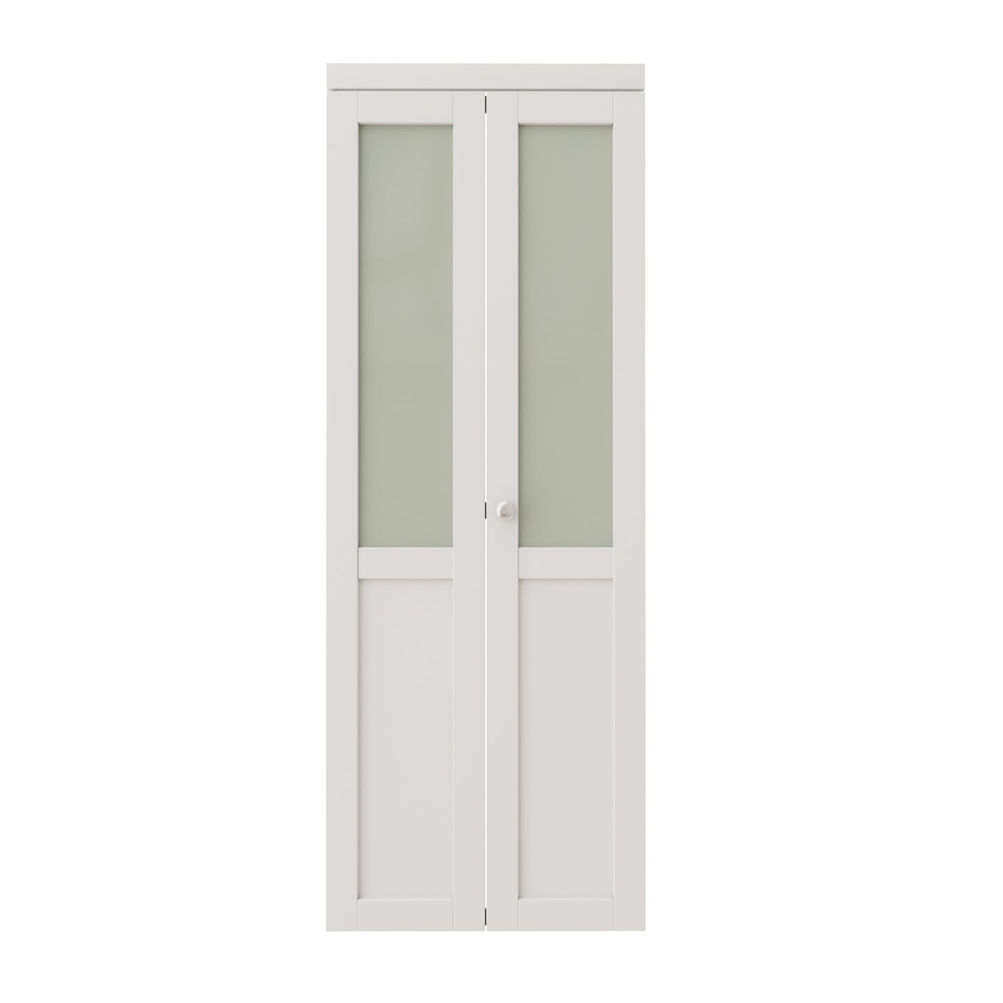 CRUTOP Frosted Glass Paintable  Bifold Door, Build Quality Panels with Water&Scratch-Resistant Surface, Solid Core, Interior Closet & Pantry Door (Panels&Hardware&Fascia&Knob)
