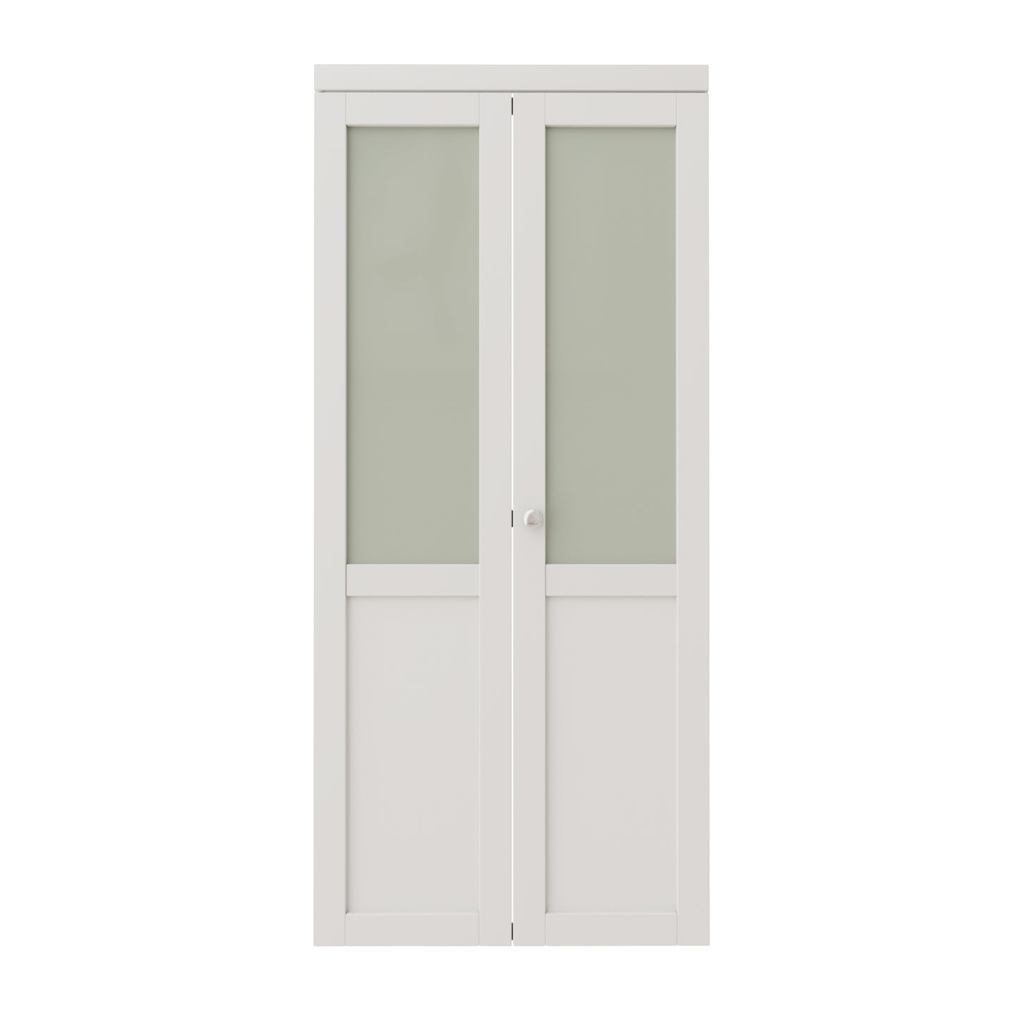 CRUTOP Frosted Glass Paintable  Bifold Door, Build Quality Panels with Water&Scratch-Resistant Surface, Solid Core, Interior Closet & Pantry Door (Panels&Hardware&Fascia&Knob)