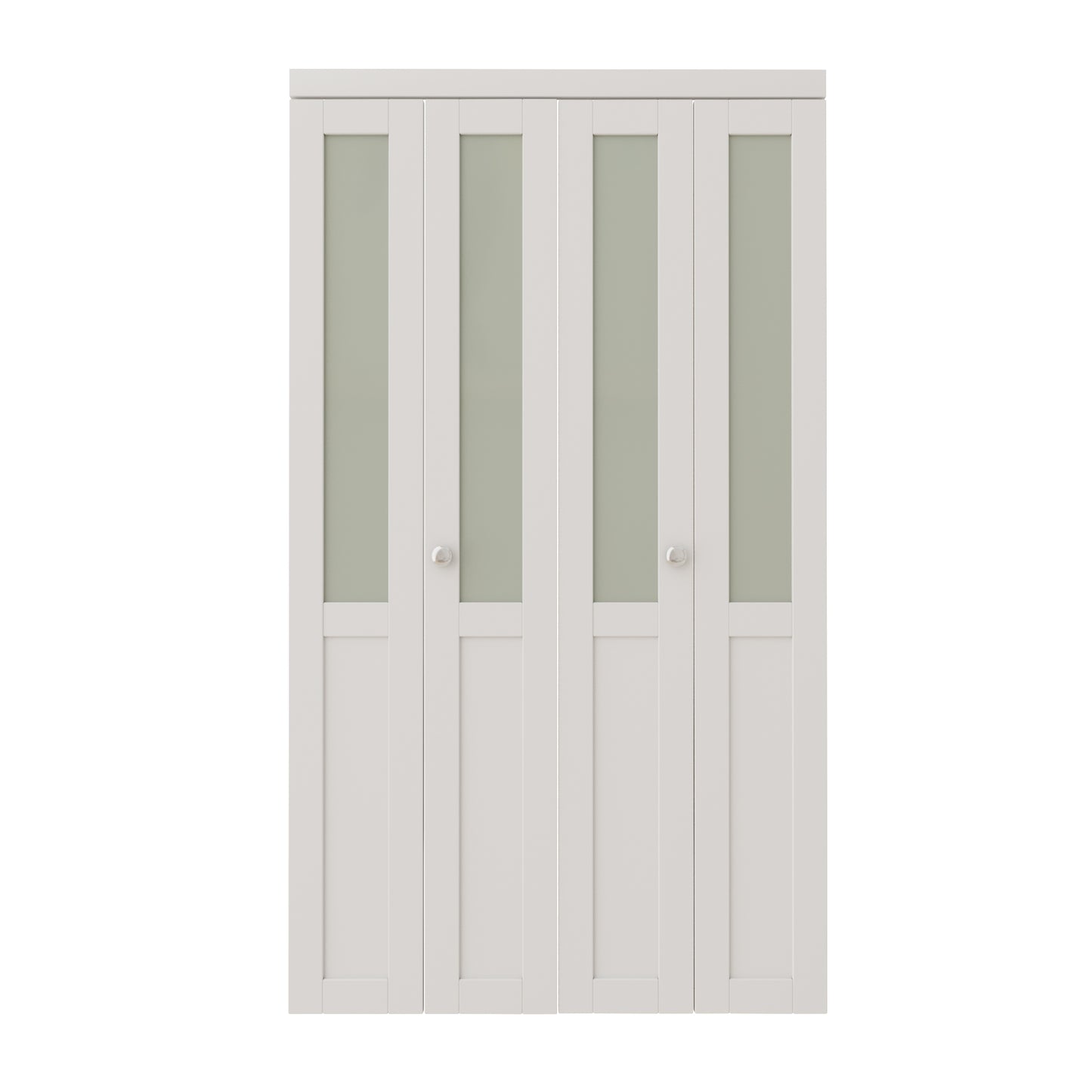 CRUTOP Frosted Glass Paintable  Bifold Door, Build Quality Panels with Water&Scratch-Resistant Surface, Solid Core, Interior Closet & Pantry Door (Panels&Hardware&Fascia&Knob)