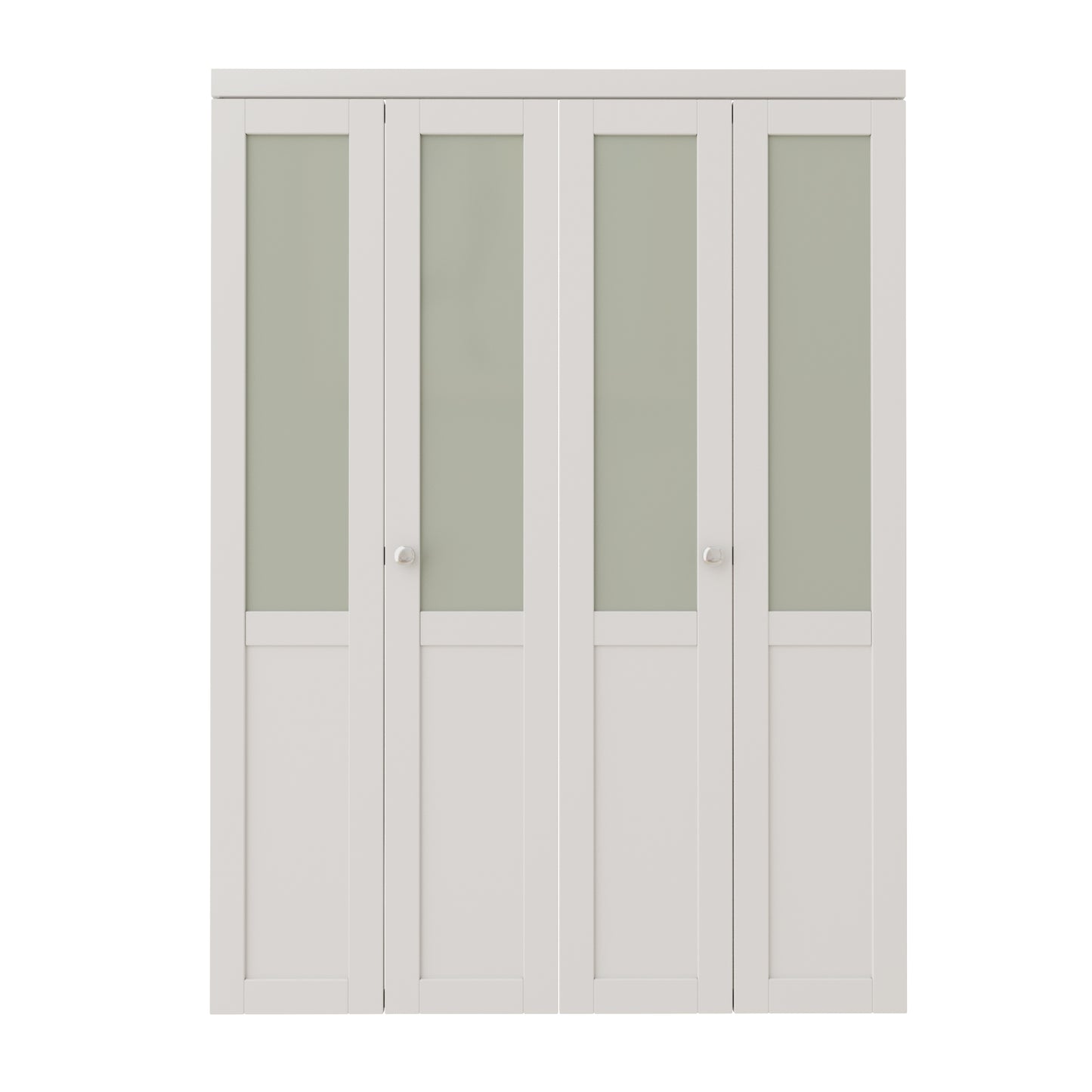 CRUTOP Frosted Glass Paintable  Bifold Door, Build Quality Panels with Water&Scratch-Resistant Surface, Solid Core, Interior Closet & Pantry Door (Panels&Hardware&Fascia&Knob)
