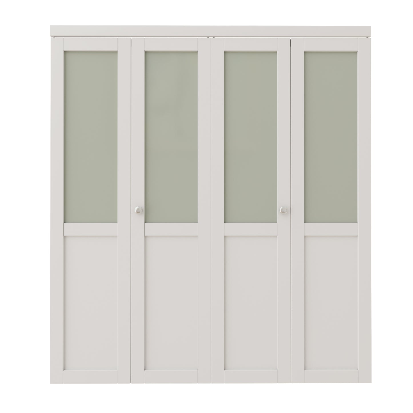 CRUTOP Frosted Glass Paintable  Bifold Door, Build Quality Panels with Water&Scratch-Resistant Surface, Solid Core, Interior Closet & Pantry Door (Panels&Hardware&Fascia&Knob)