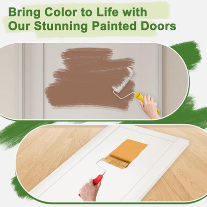 CRUTOP Bi-Fold Pivot Doors , 3-Lite Tempered Frosted Glass Closet Door with Hardware Kit, MDF Panel Folding Interior Double Doors Easy to Install - White (Paintable)