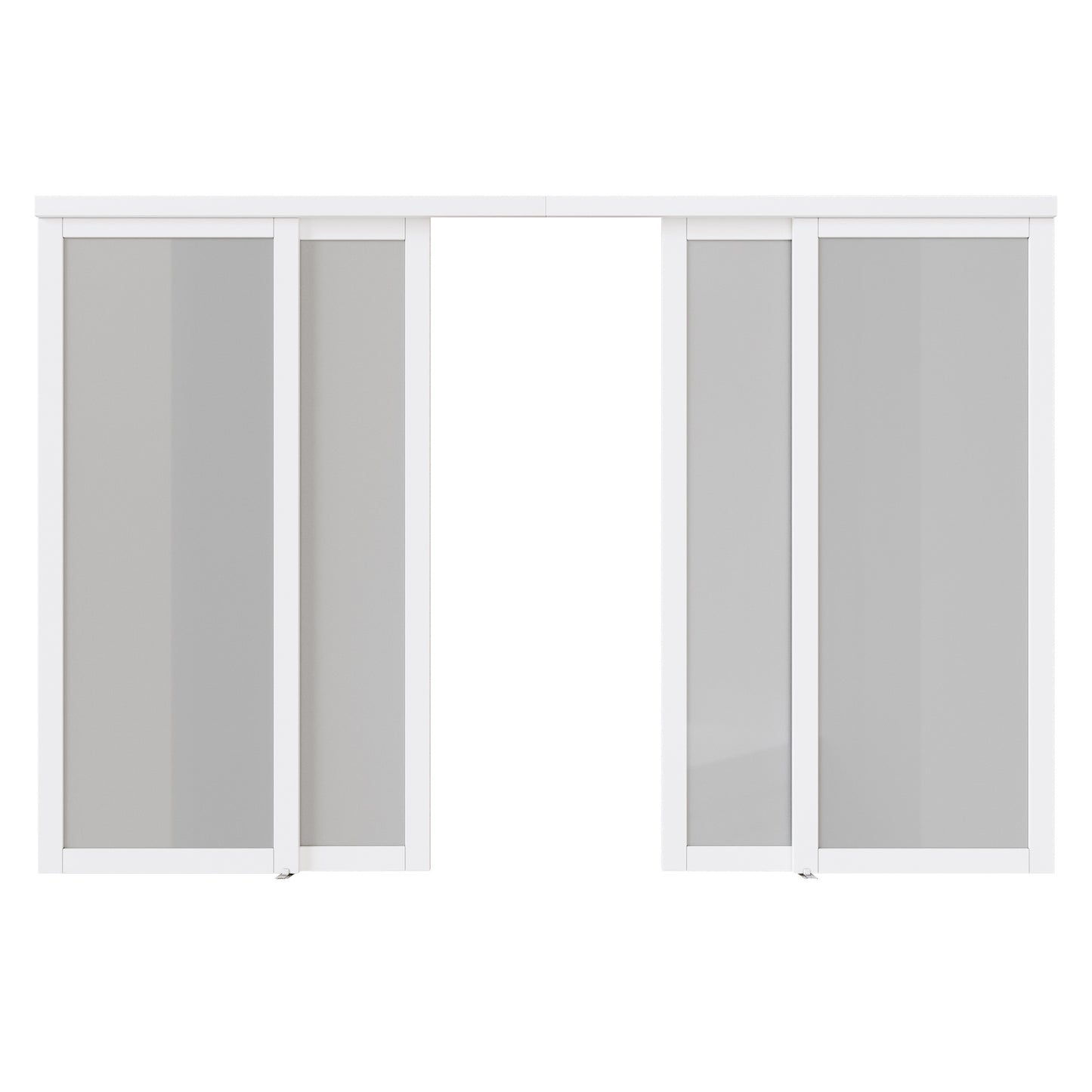 CRUTOP Sliding Closet Door, Fingerprint-Resistant  1-Lite Tempered Frosted Glass with Good Privacy & Water-Resistant Frame, Build Quality (Pre-assembled Panels with Hardware Kit)