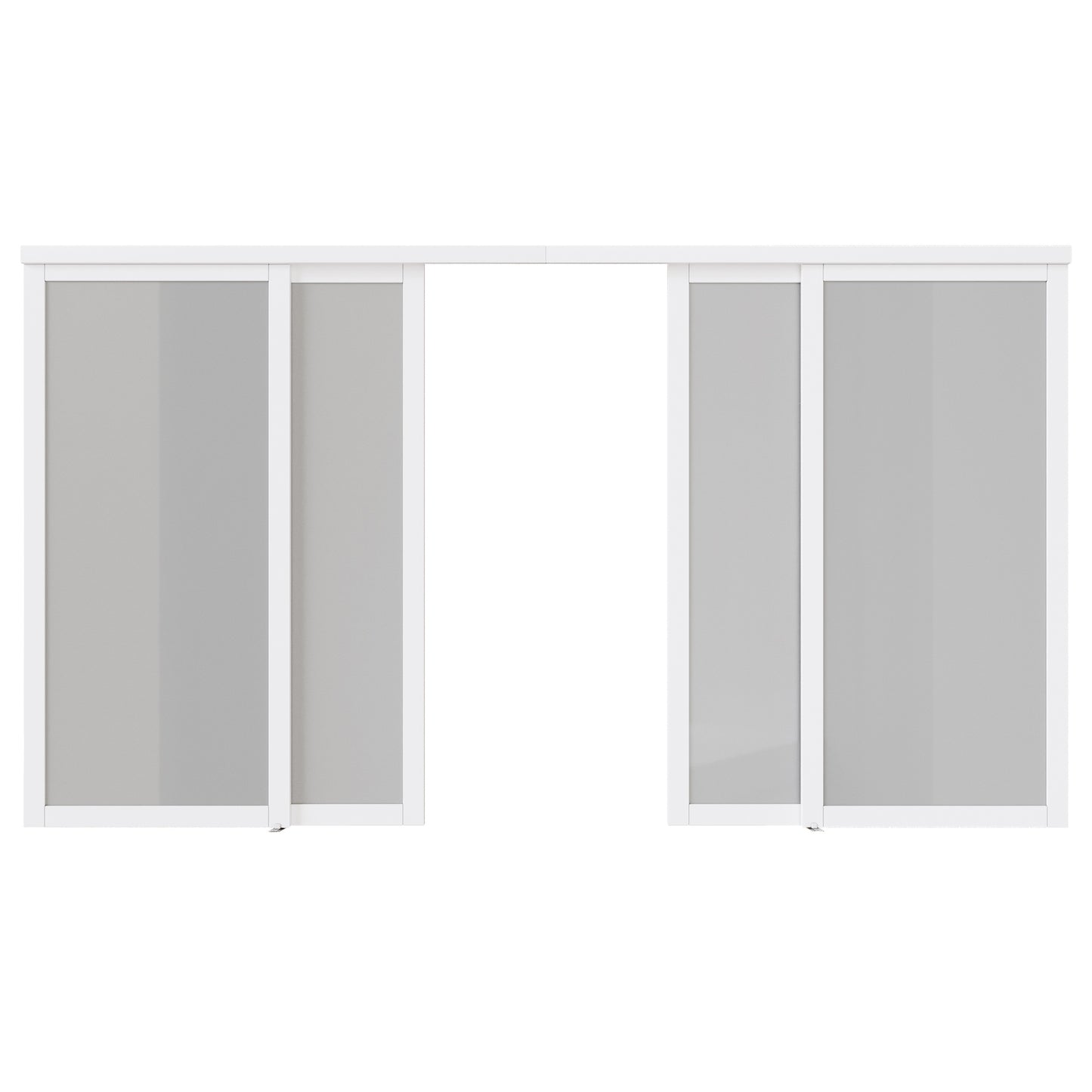 CRUTOP Sliding Closet Door, Fingerprint-Resistant  1-Lite Tempered Frosted Glass with Good Privacy & Water-Resistant Frame, Build Quality (Pre-assembled Panels with Hardware Kit)