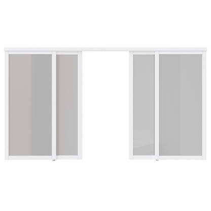 CRUTOP Sliding Closet Door, Fingerprint-Resistant  1-Lite Tempered Frosted Glass with Good Privacy & Water-Resistant Frame, Build Quality (Pre-assembled Panels with Hardware Kit)