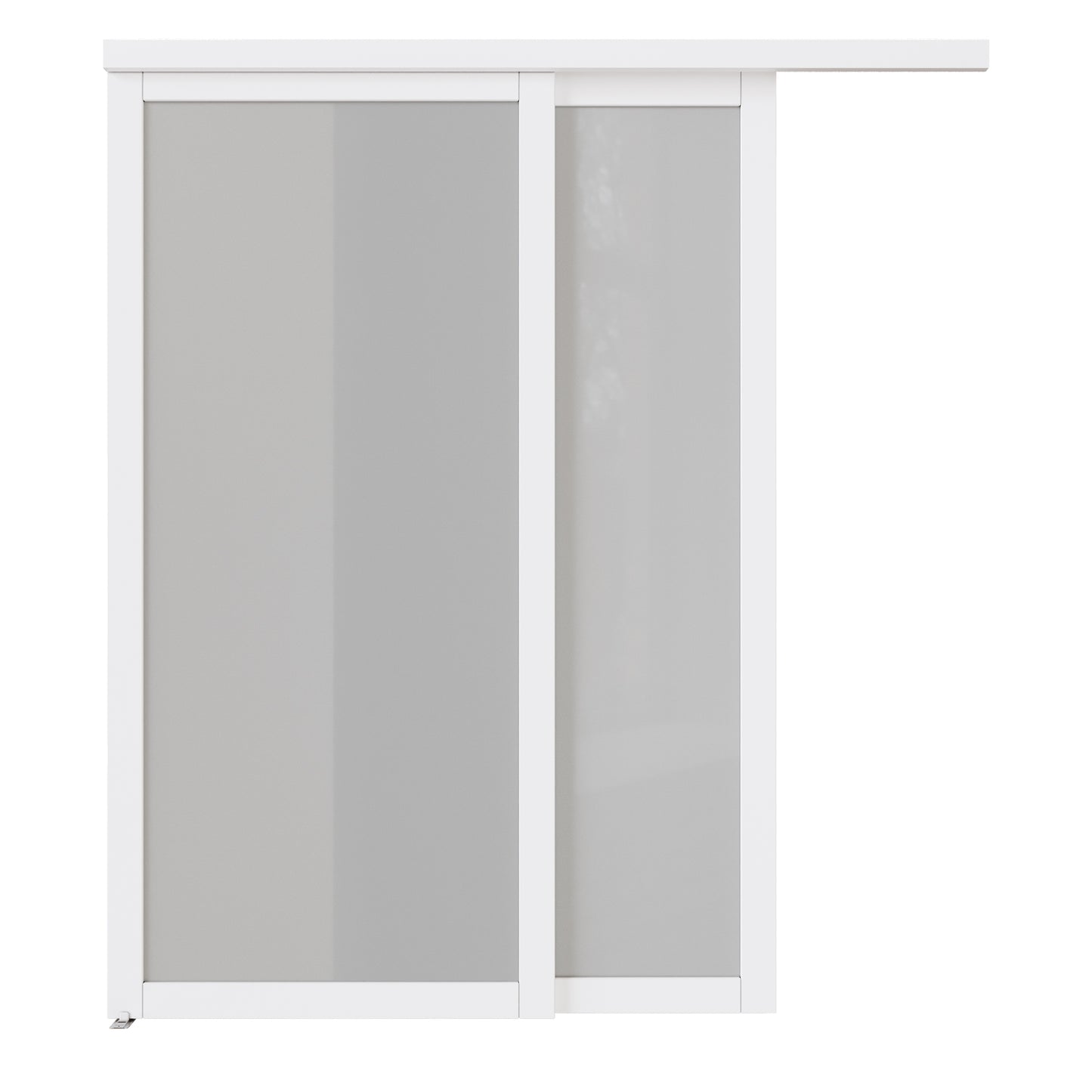 CRUTOP Sliding Closet Door, Fingerprint-Resistant  1-Lite Tempered Frosted Glass with Good Privacy & Water-Resistant Frame, Build Quality (Pre-assembled Panels with Hardware Kit)