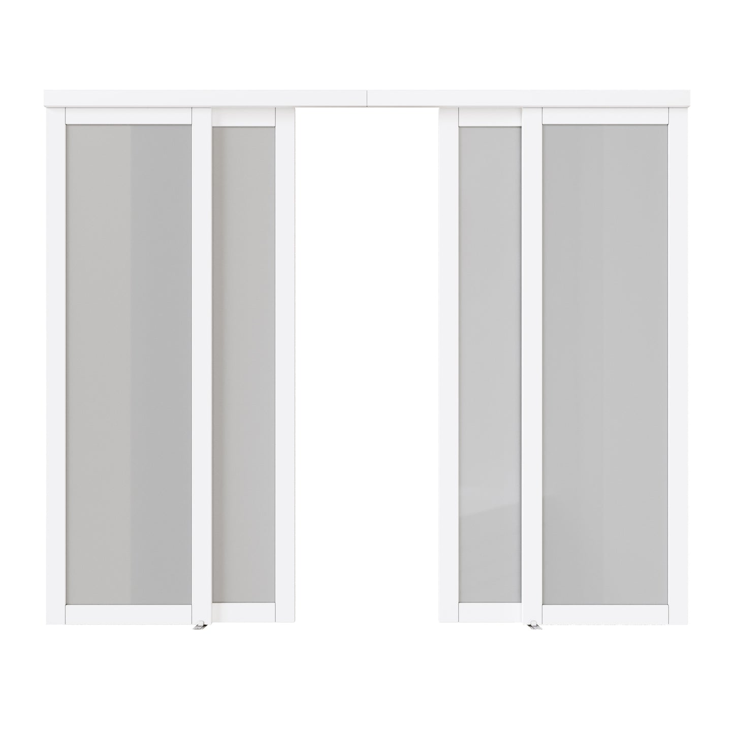 CRUTOP Sliding Closet Door, Fingerprint-Resistant  1-Lite Tempered Frosted Glass with Good Privacy & Water-Resistant Frame, Build Quality (Pre-assembled Panels with Hardware Kit)