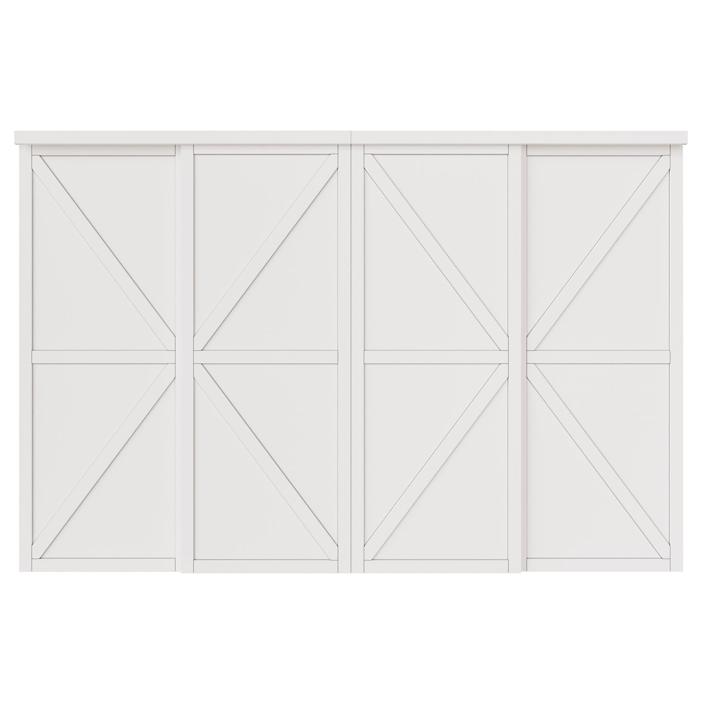 CRUTOP Sliding Closet Door, Water-Resistant Wood Texture Surface & Solid Core, K Shape Design, Build Quality & Easy to Install( Pre-Assembled Panels with Hardware Kit)