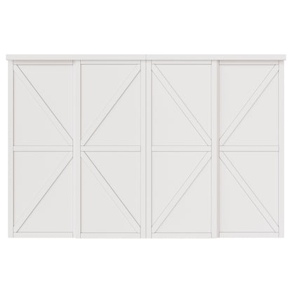 CRUTOP Sliding Closet Door, Water-Resistant Wood Texture Surface & Solid Core, K Shape Design, Build Quality & Easy to Install( Pre-Assembled Panels with Hardware Kit)