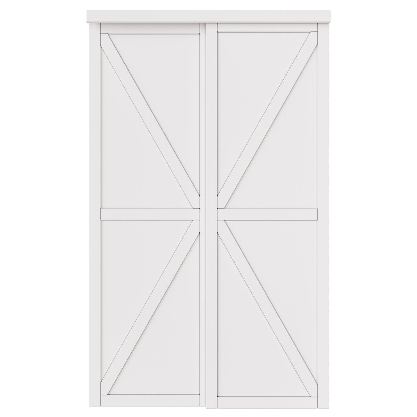 CRUTOP Sliding Closet Door, Water-Resistant Wood Texture Surface & Solid Core, K Shape Design, Build Quality & Easy to Install( Pre-Assembled Panels with Hardware Kit)