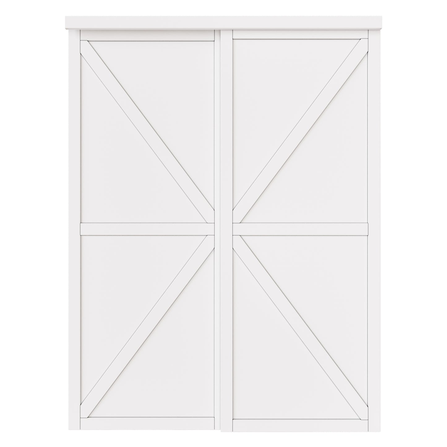 CRUTOP Sliding Closet Door, Water-Resistant Wood Texture Surface & Solid Core, K Shape Design, Build Quality & Easy to Install( Pre-Assembled Panels with Hardware Kit)