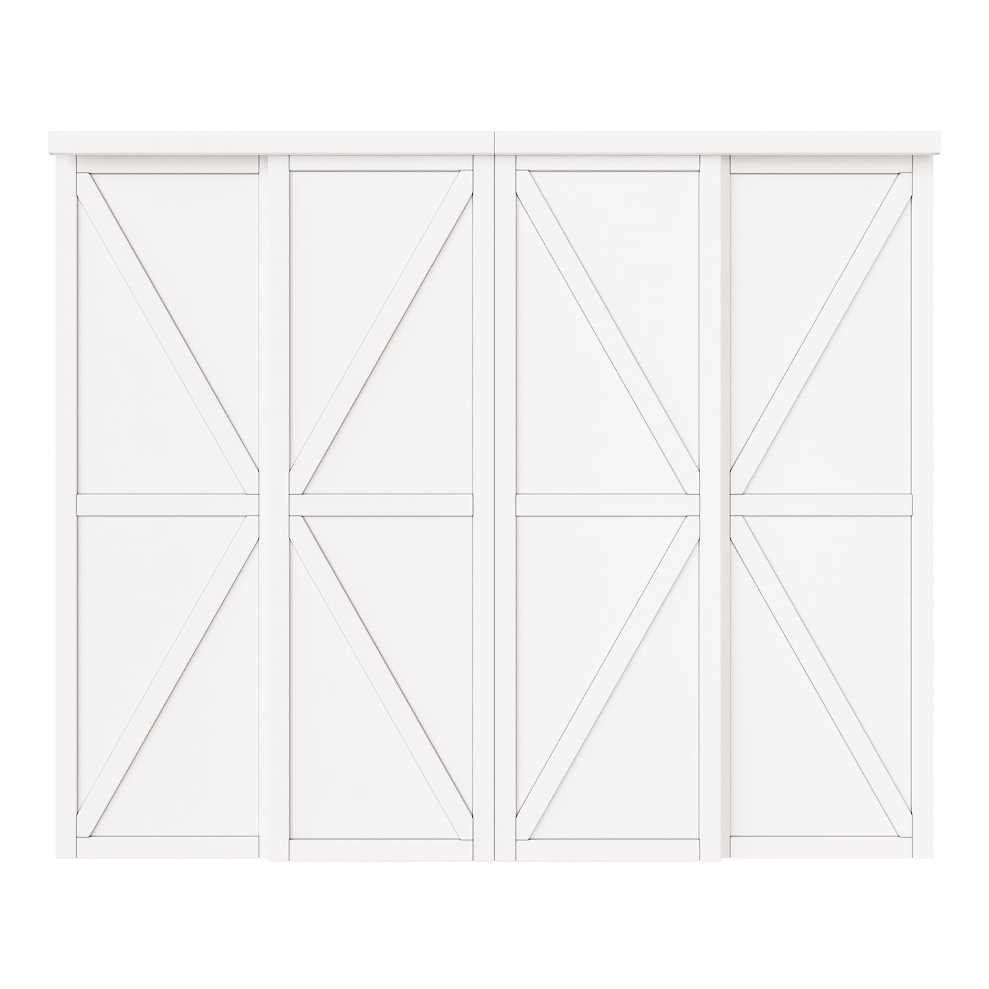 CRUTOP Sliding Closet Door, Water-Resistant Wood Texture Surface & Solid Core, K Shape Design, Build Quality & Easy to Install( Pre-Assembled Panels with Hardware Kit)