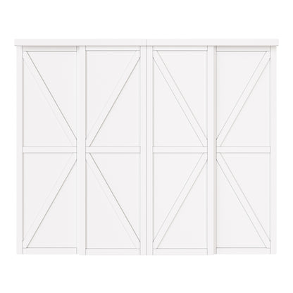 CRUTOP Sliding Closet Door, Water-Resistant Wood Texture Surface & Solid Core, K Shape Design, Build Quality & Easy to Install( Pre-Assembled Panels with Hardware Kit)