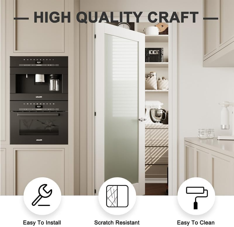 CRUTOP 6-Panel Solid Core Panel Pine Wood Interior Slab Door with/without Prehung Kit, Paintable, Unfinished