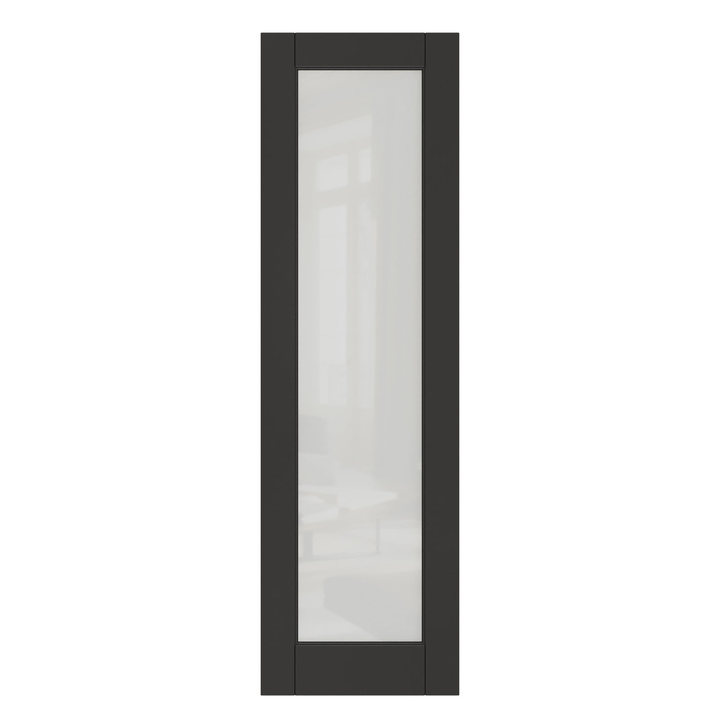 CRUTOP Frosted Glass Interior Slab Door, Black Prefinished Door with/without Prehung Kit, Paintable