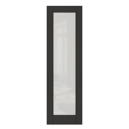 CRUTOP Frosted Glass Interior Slab Door, Black Prefinished Door with/without Prehung Kit, Paintable