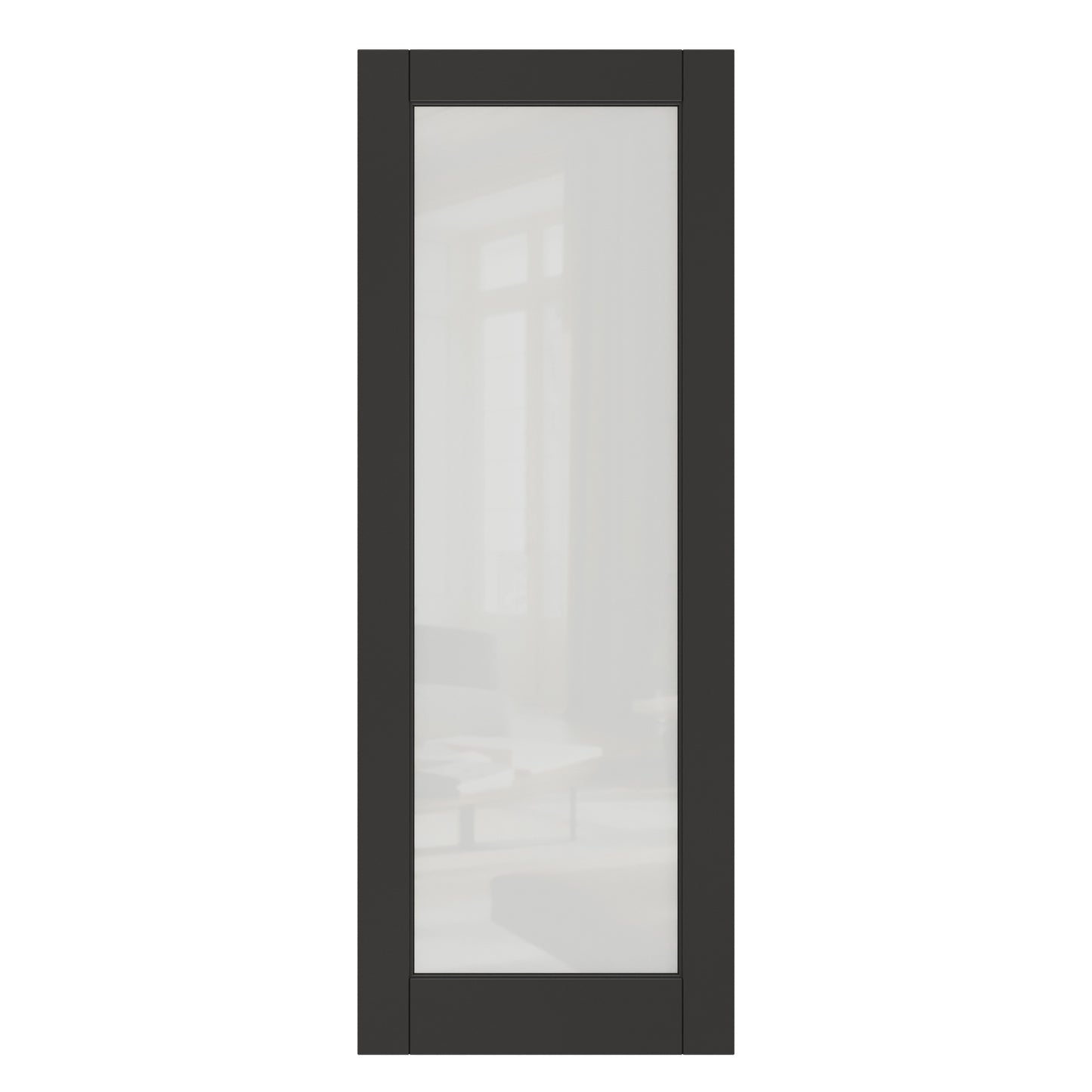 CRUTOP Frosted Glass Interior Slab Door, Black Prefinished Door with/without Prehung Kit, Paintable