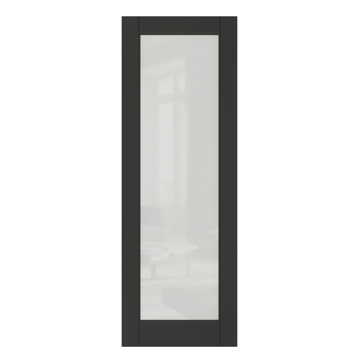 CRUTOP Frosted Glass Interior Slab Door, Black Prefinished Door with/without Prehung Kit, Paintable