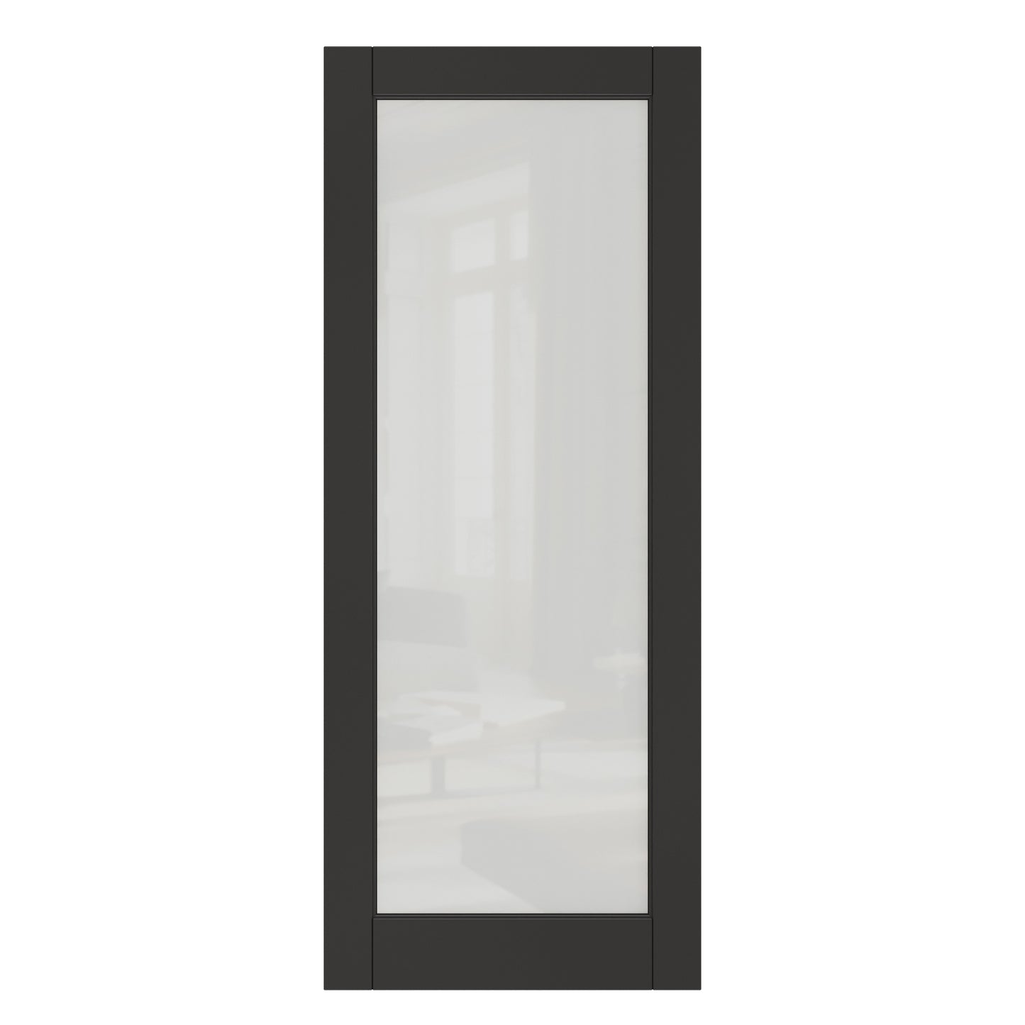 CRUTOP Frosted Glass Interior Slab Door, Black Prefinished Door with/without Prehung Kit, Paintable