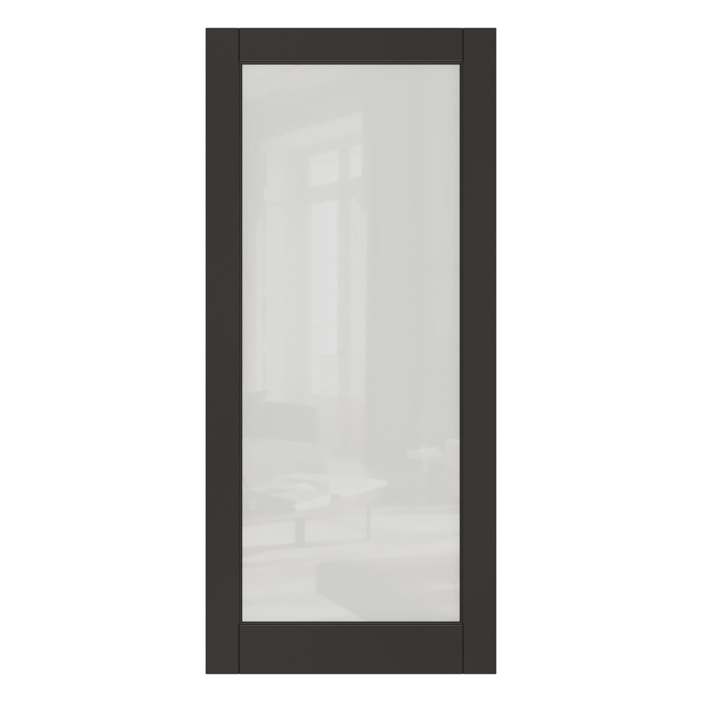 CRUTOP Frosted Glass Interior Slab Door, Black Prefinished Door with/without Prehung Kit, Paintable