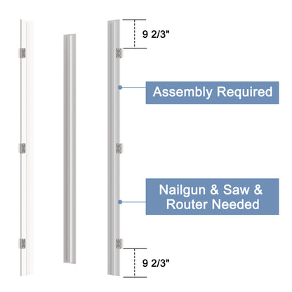 CRUTOP 1-Lite Frosted Glass White Solid Core Double Prehung French Door with Ready-to-Assemble Jamb, Silver Hardware Prehung