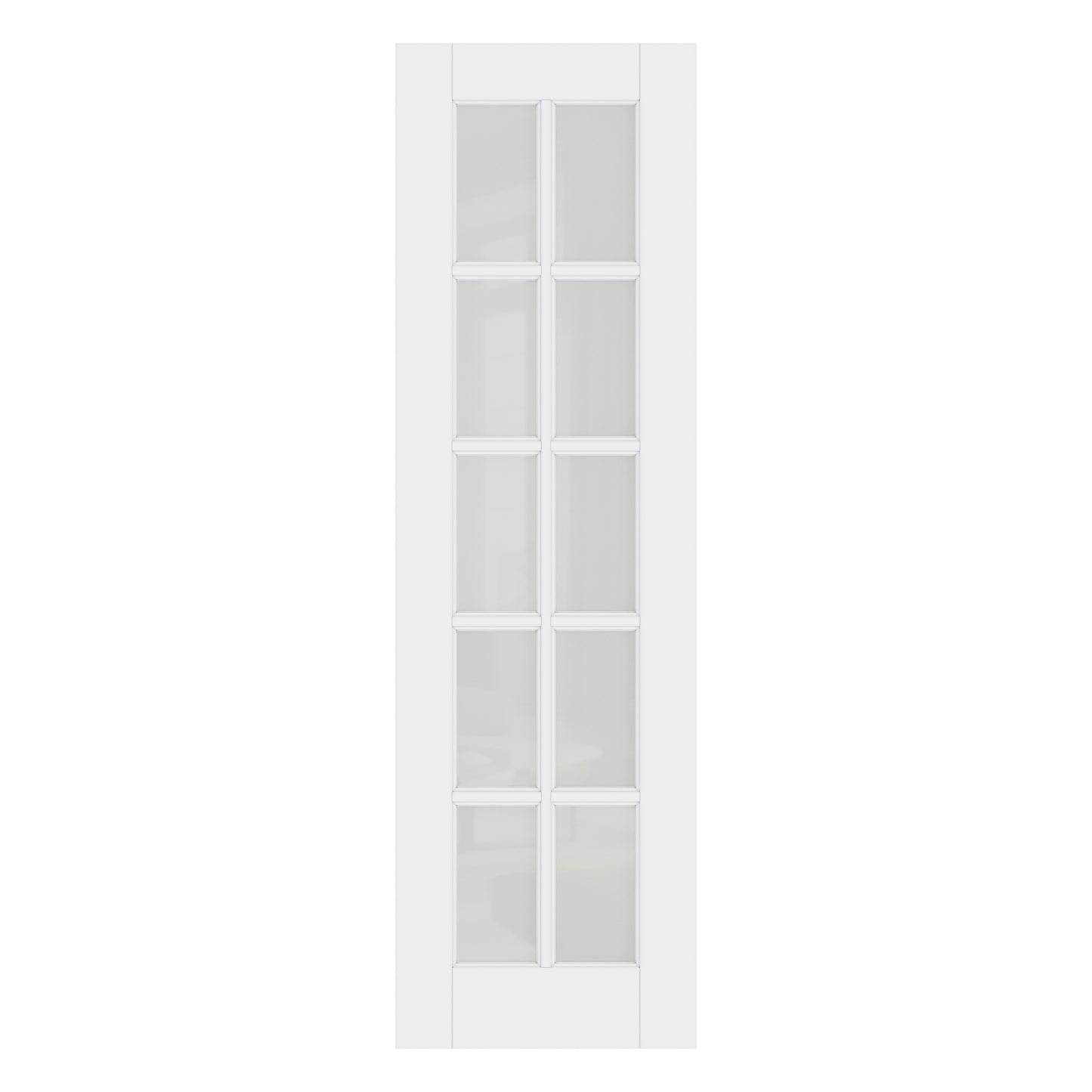 CRUTOP 10-Lite Frosted Glass Interior Slab Door, White Prefinished Door with/without Prehung Kit, Paintable
