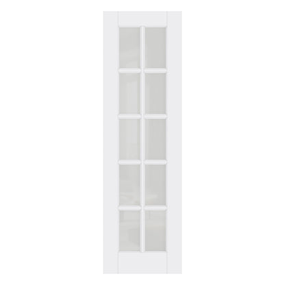 CRUTOP 10-Lite Frosted Glass Interior Slab Door, White Prefinished Door with/without Prehung Kit, Paintable