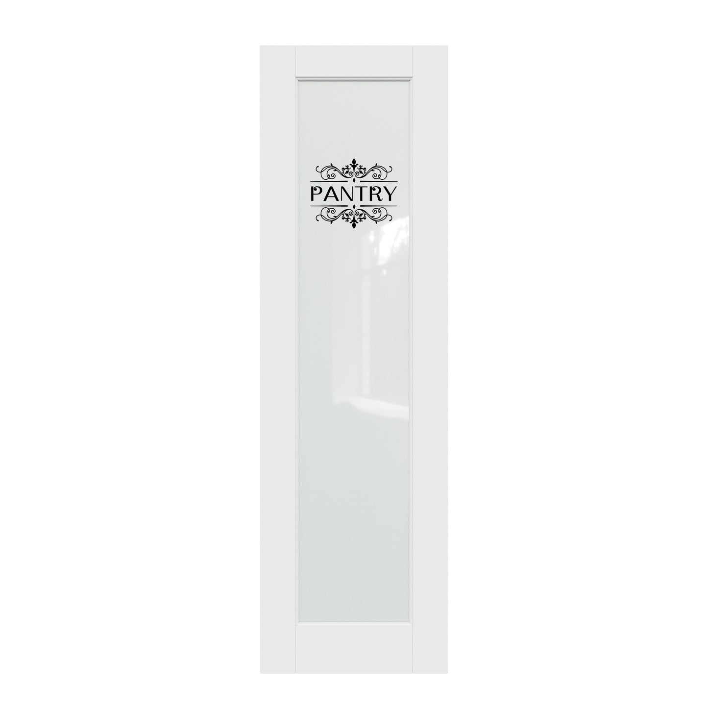 CRUTOP Frosted Glass Pantry Interior Door Slab, White Prefinished Door with/without Prehung Kit, Paintable