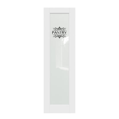 CRUTOP Frosted Glass Pantry Interior Door Slab, White Prefinished Door with/without Prehung Kit, Paintable
