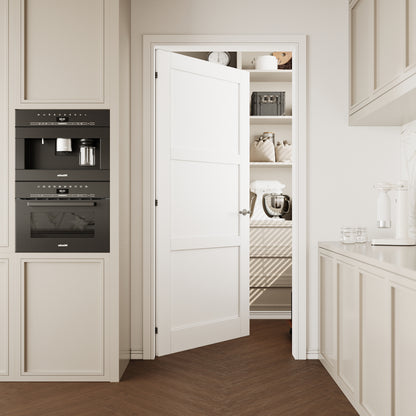 CRUTOP 3-Lite Solid Core MDF Panel Interior Slab Door, White Prefinished Door with/without Prehung Kit, Paintable