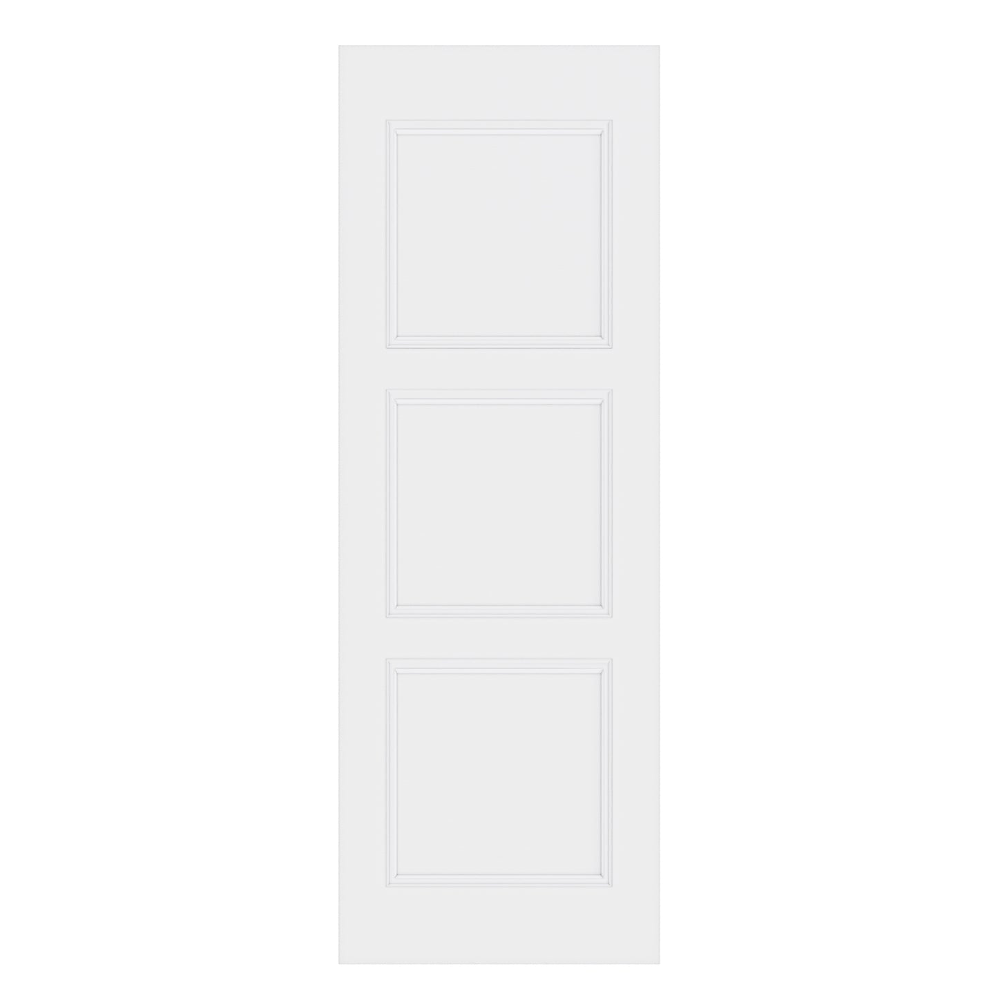 CRUTOP 3-Lite Solid Core Molded Panel Interior Slab Door, White Prefinished Door with/without Prehung Kit, Paintable