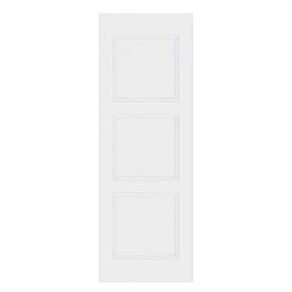 CRUTOP 3-Lite Solid Core Molded Panel Interior Slab Door, White Prefinished Door with/without Prehung Kit, Paintable