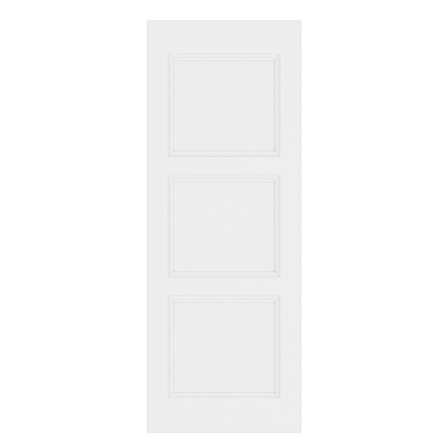 CRUTOP 3-Lite Solid Core Molded Panel Interior Slab Door, White Prefinished Door with/without Prehung Kit, Paintable