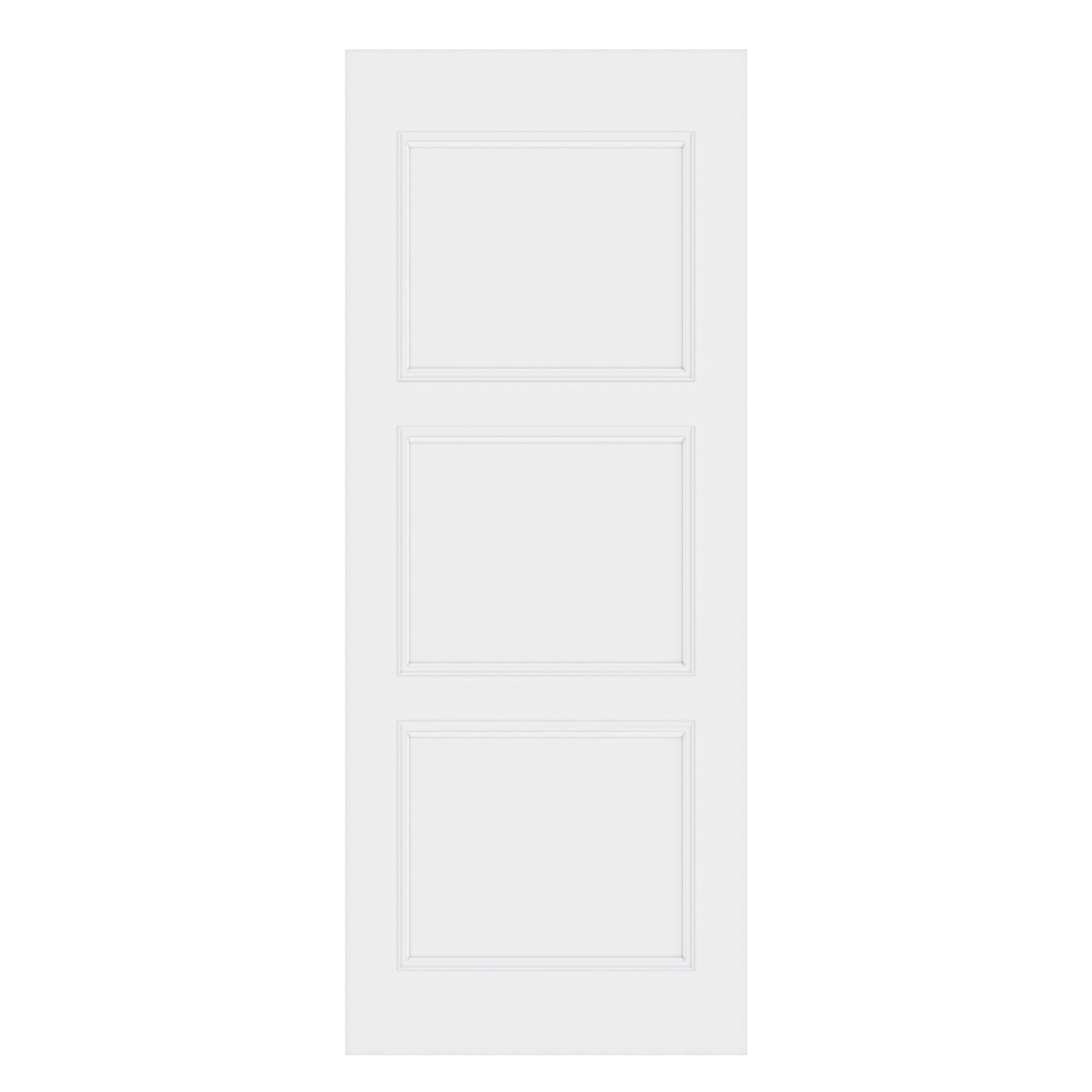 CRUTOP 3-Lite Solid Core Molded Panel Interior Slab Door, White Prefinished Door with/without Prehung Kit, Paintable