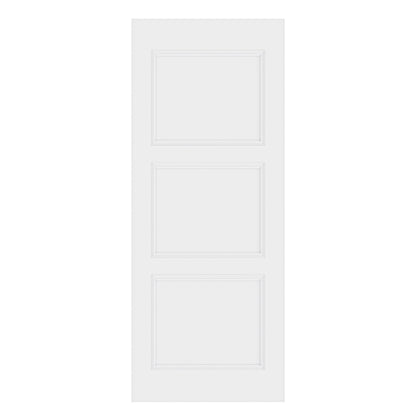 CRUTOP 3-Lite Solid Core Molded Panel Interior Slab Door, White Prefinished Door with/without Prehung Kit, Paintable