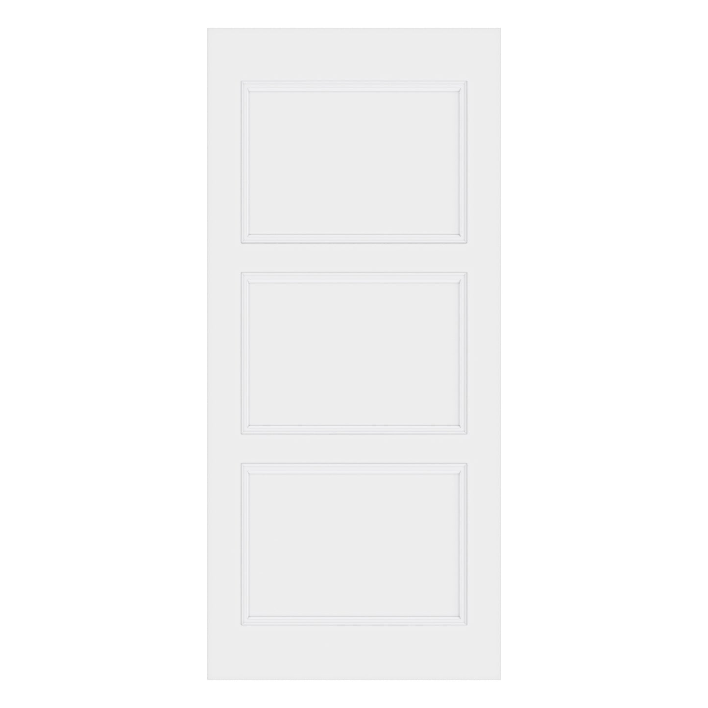 CRUTOP 3-Lite Solid Core Molded Panel Interior Slab Door, White Prefinished Door with/without Prehung Kit, Paintable