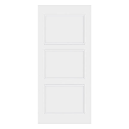 CRUTOP 3-Lite Solid Core Molded Panel Interior Slab Door, White Prefinished Door with/without Prehung Kit, Paintable