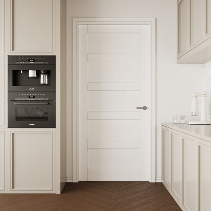 CRUTOP 5-Lite Solid Core MDF Panel Interior Slab Door, White Prefinished Door with/without Prehung Kit, Paintable