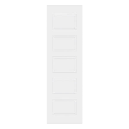 CRUTOP 5-Lite Solid Core Molded Panel Interior Slab Door, White Prefinished Door with/without Prehung Kit, Paintable