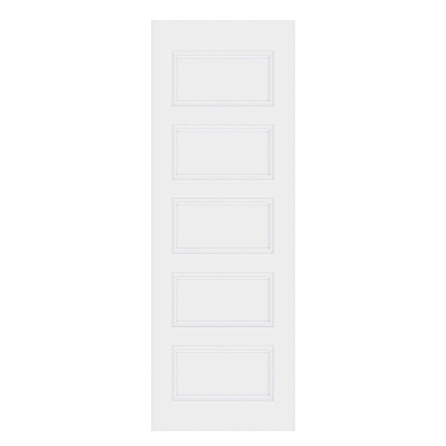 CRUTOP 5-Lite Solid Core Molded Panel Interior Slab Door, White Prefinished Door with/without Prehung Kit, Paintable