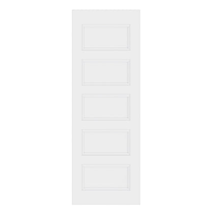 CRUTOP 5-Lite Solid Core Molded Panel Interior Slab Door, White Prefinished Door with/without Prehung Kit, Paintable