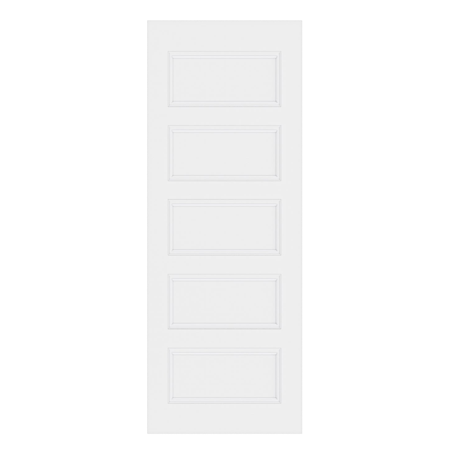 CRUTOP 5-Lite Solid Core Molded Panel Interior Slab Door, White Prefinished Door with/without Prehung Kit, Paintable