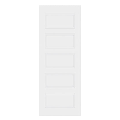 CRUTOP 5-Lite Solid Core Molded Panel Interior Slab Door, White Prefinished Door with/without Prehung Kit, Paintable