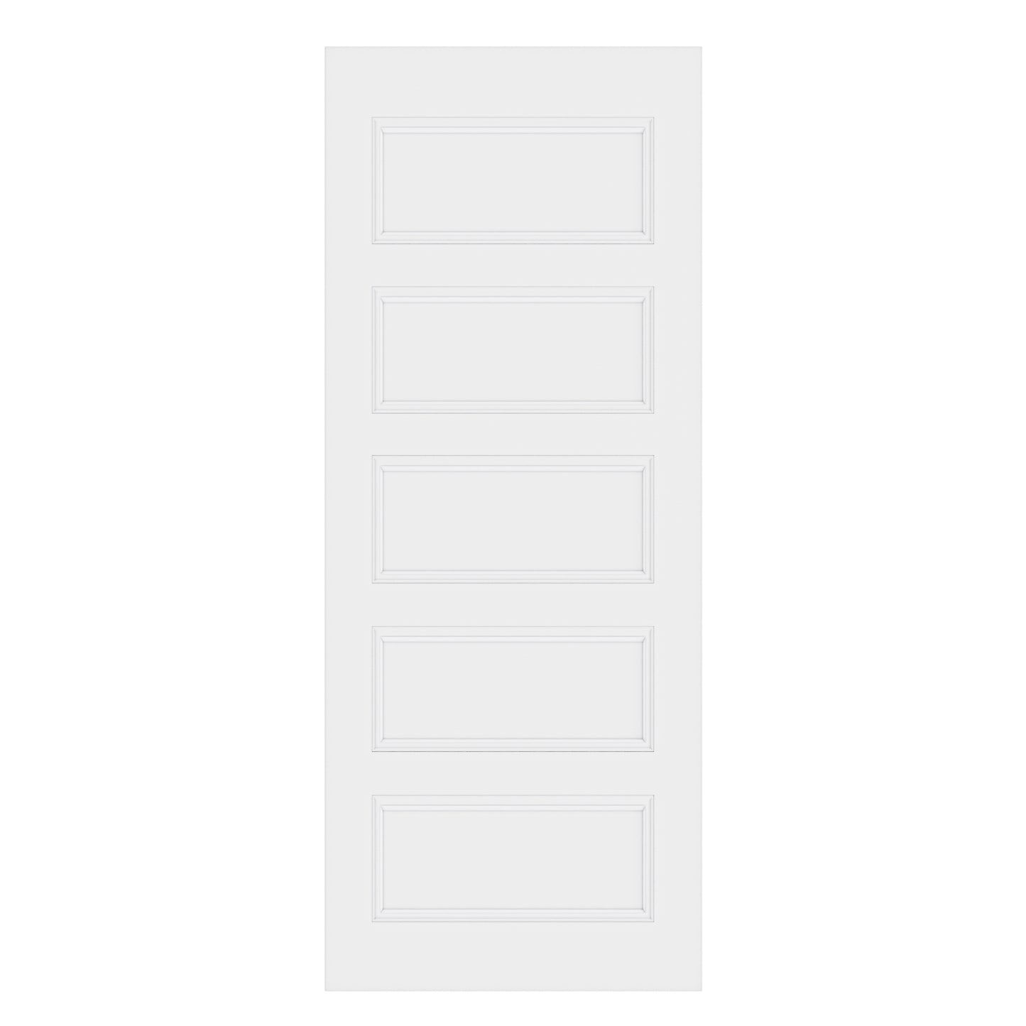 CRUTOP 5-Lite Solid Core Molded Panel Interior Slab Door, White Prefinished Door with/without Prehung Kit, Paintable