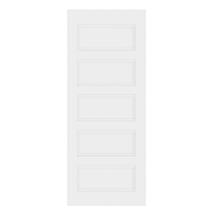 CRUTOP 5-Lite Solid Core Molded Panel Interior Slab Door, White Prefinished Door with/without Prehung Kit, Paintable