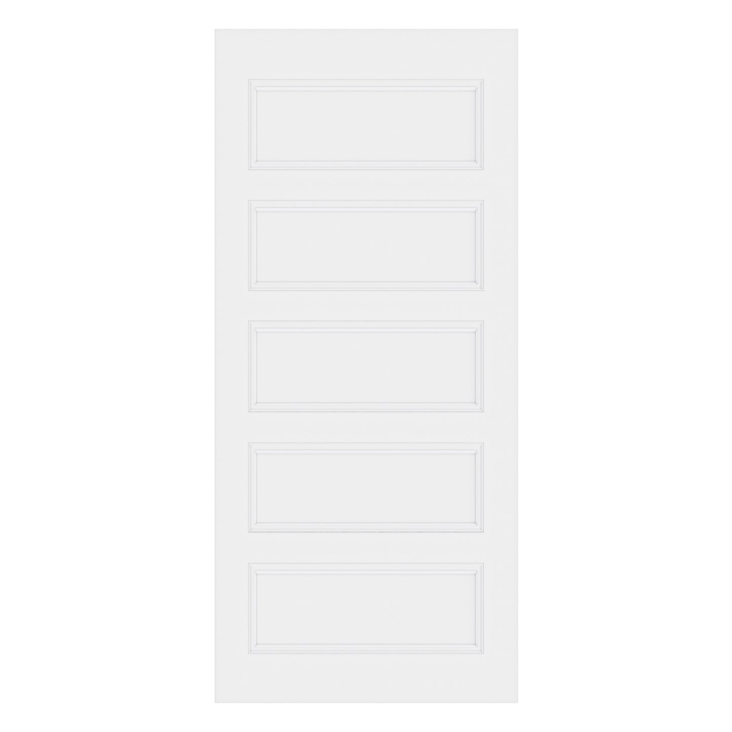 CRUTOP 5-Lite Solid Core Molded Panel Interior Slab Door, White Prefinished Door with/without Prehung Kit, Paintable