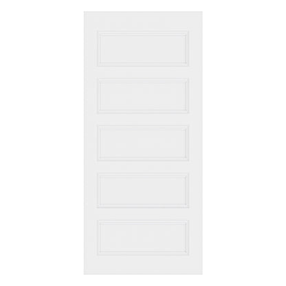CRUTOP 5-Lite Solid Core Molded Panel Interior Slab Door, White Prefinished Door with/without Prehung Kit, Paintable