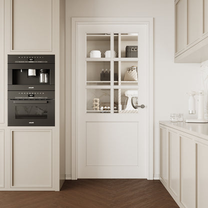 CRUTOP 6-Lite Clear Glass Interior Slab Door, White Prefinished Door with/without Prehung Kit, Paintable