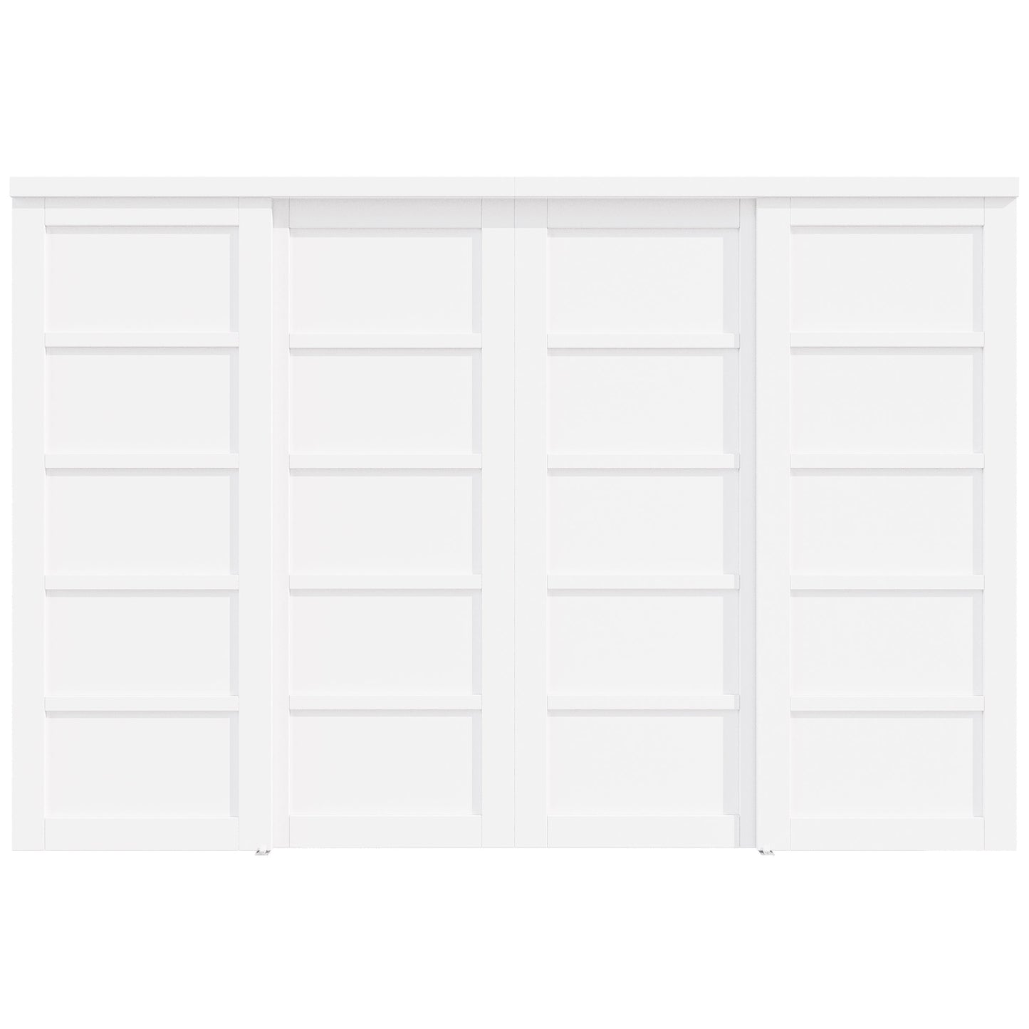 [Paintable] Crutophome 5 Panel Bypass Sliding Closet Door with Hardware Kit, Solid Core MDF Wood & Assembly Required & Primed, White